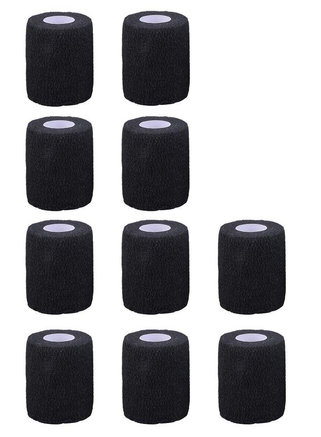 ETOPARS 10 X Self Adhesive Cohesive Wrap Bandages Strong Elastic First Aid Tape Black for Wrist Ankle Sport 2" X 5 Yards - Image 1